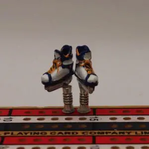 Hockey Skate Cribbage Pegs Edmonton Away Colors