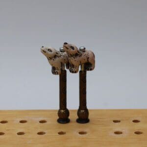 White Wolf (Howling) Cribbage Pegs